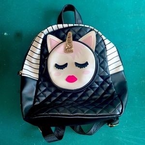 Black & White Unicorn Betsey Johnson Backpack